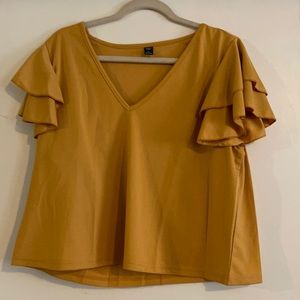 SHEIN curve ruffle sleeve top